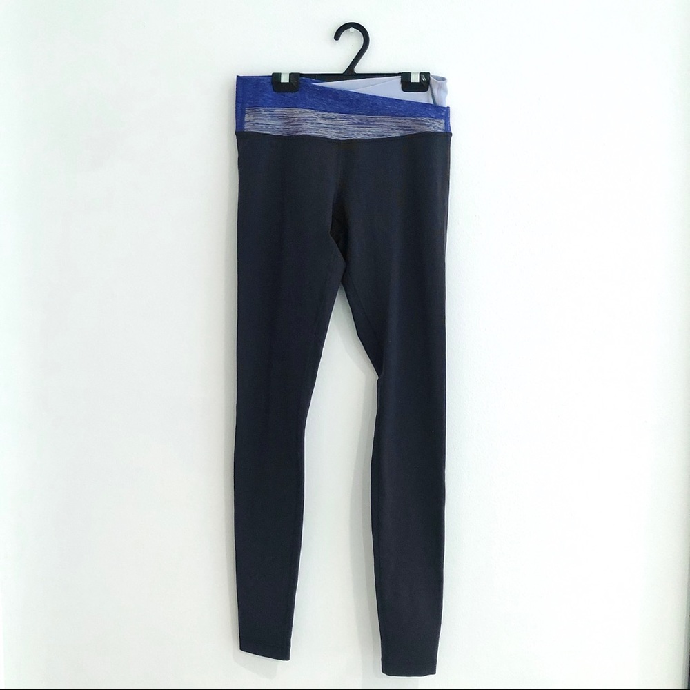 Lululemon Leggings Gray with Purple Band Size 6